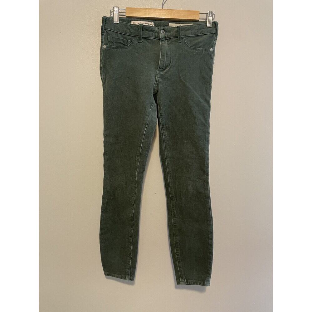 Pilcro And The Letterpress Women’s Size 26 High Rise Skinny Corduroy Pants Green